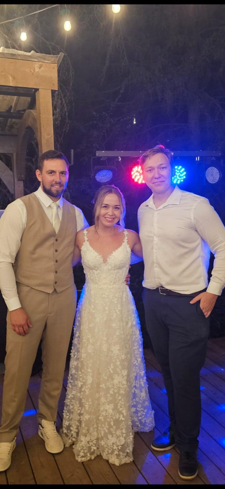 Mike with wedding clients